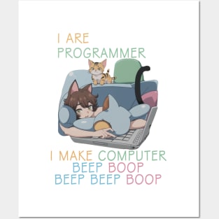 I are programmer i make computer beep boop Cat Posters and Art